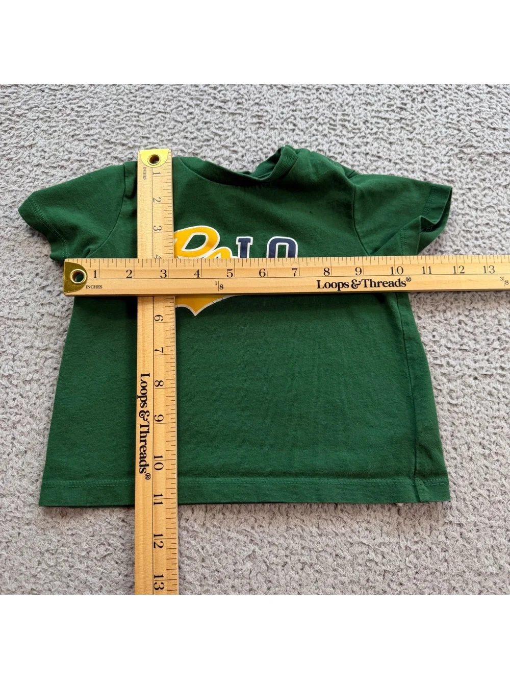 Polo Ralph Lauren Baby Boys 9M Green Logo Graphic T-Shirt Cotton Tee